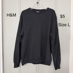 H&M Black Crew Neck Sweatshirt